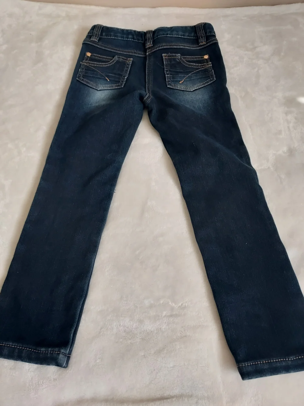 Girls' Dark Wash Size 6X-7 Thick Sparkle Bling Embellished Stretch Skinny Jeans